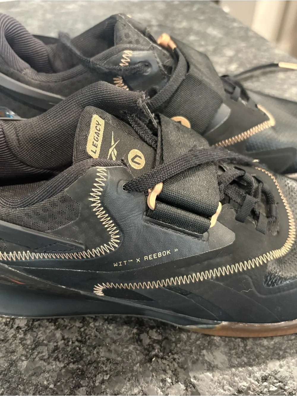 Reebok WIT Legacy Lifter Men’s Shoes - Black with Brown Accents - Picture 2 of 4